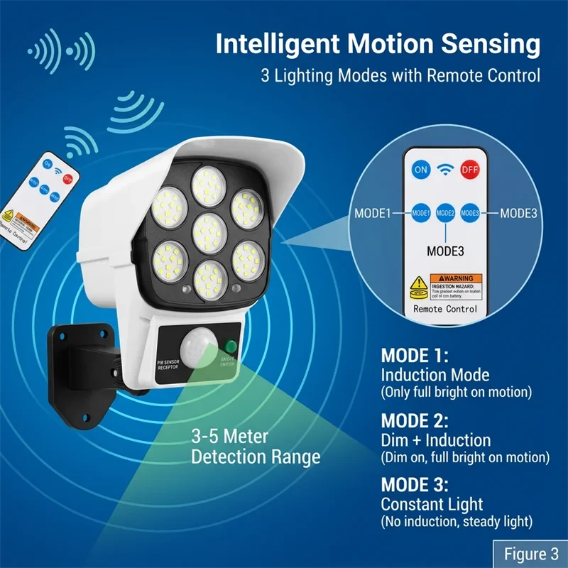 Lampara Solar Exterior con Sensor de Movimiento