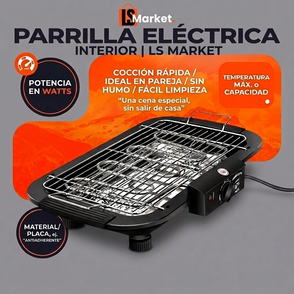 Parrilla electrica interior para cenas en pareja