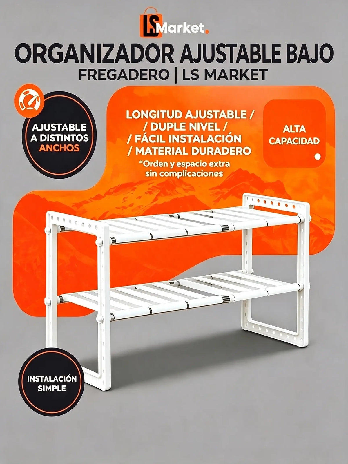 Organizador Ajustable Bajo Fregadero